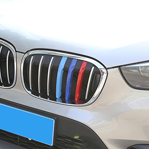 3pcs per X1 F48 2016 – 18 accessori auto griglia anteriore in ABS Trim Decoration sport Stripes emblemi adesivi 3D