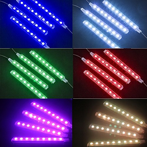 4 X Striscia LED RGB per Interni Illuminazione vano piedi V3