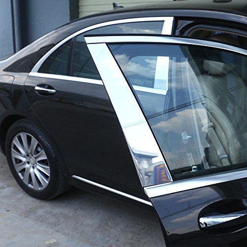 4pcs in alluminio lucido, B C finestra Pillar post Trim kit cover Trim auto Accessories