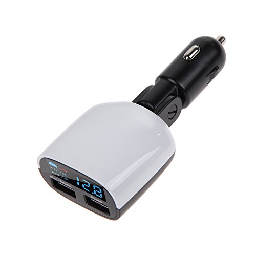 5 V 3.4 A 2 porte USB caricabatteria da auto adattatore di ricarica veloce LED di controllo di tensione 180 ° Swing