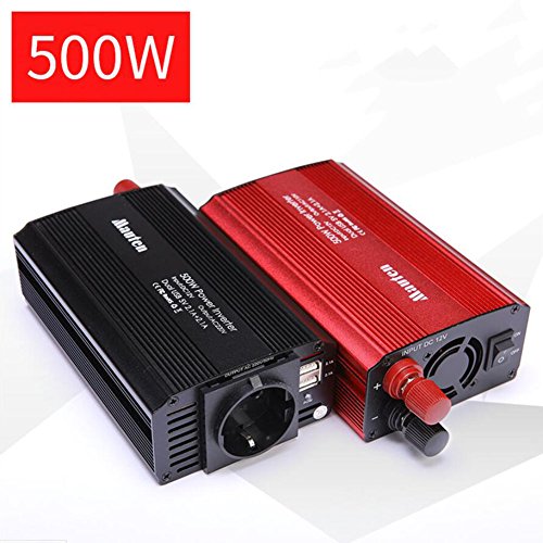 500W Power Inverter Da Auto DC 12V A 220-240V AC, 2 Porte USB 4.2A ,Black