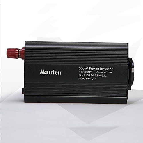 500W Power Inverter Da Auto DC 12V A 220-240V AC, 2 Porte USB 4.2A ,Black