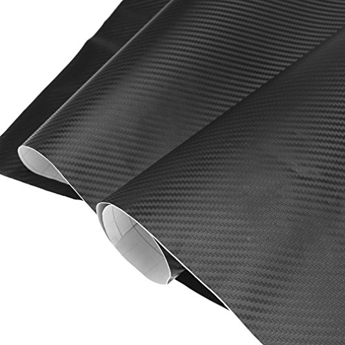 60 cm x 2 m 3D Carbon Fiber vinyl Wrap roll film auto Car casa sfondo nero