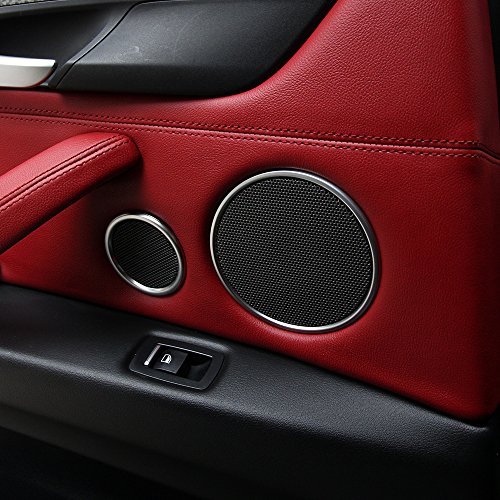 6pcs auto porta audio speaker suono Horn decorazione Trim anello adesivo per X5 F15 X6 F16 2014 2015 2016 2017 accessori