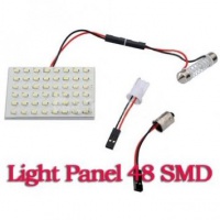 6W Light Car Panel 48 SMD LED interni T10 BA9S Adapter