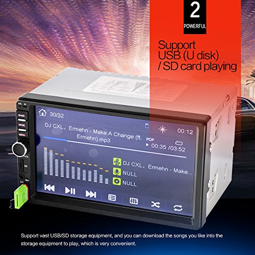 7 pollici auto lettore stereo in dash audio con Bluetooth universale 2 DIN HD Radio FM MP5 scheda TF USB Ingresso Aux touch screen -Hengweili