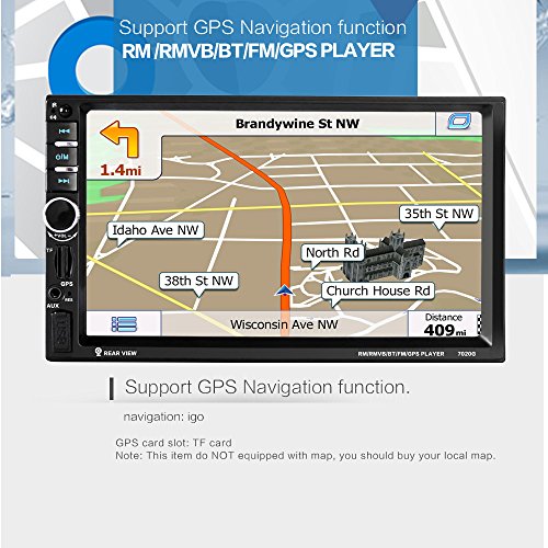 7020 g 17,8 cm 2 DIN auto Bluetooth stereo auto MP5 GPS Navigation Support FM radio multimediale con telecamera posteriore e controllo del volante