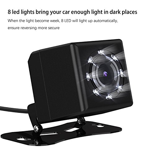 8 LED impermeabile auto Telecamera di backup Gogo Roadless veicolo 170 gradi Wide View revering fotocamere con visione notturna antiurto