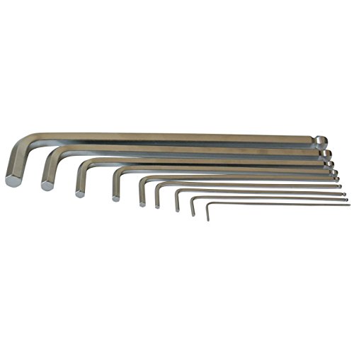 9 pz Durable metrico set di chiavi a brugola 1.5 mm -10 mm lungo brugola esagonale chiave estremità sferica, braccio corto per bici moto auto