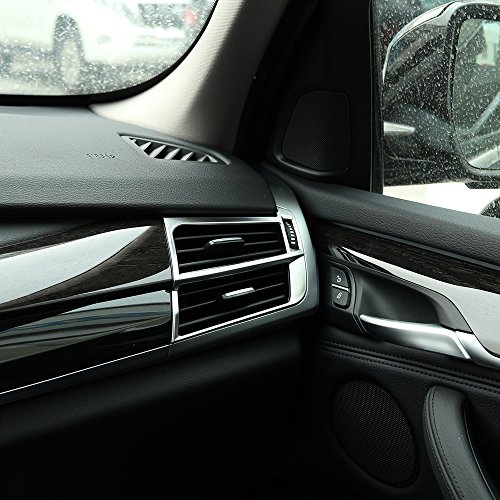 ABS argento opaco climatizzatore Outlet Vent Frame Trim for X5 F15 X6 F16 2014 2015 accessori con guida a sinistra