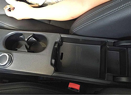 Accessori auto guanto bracciolo Storage box vassoio con tappetino nero