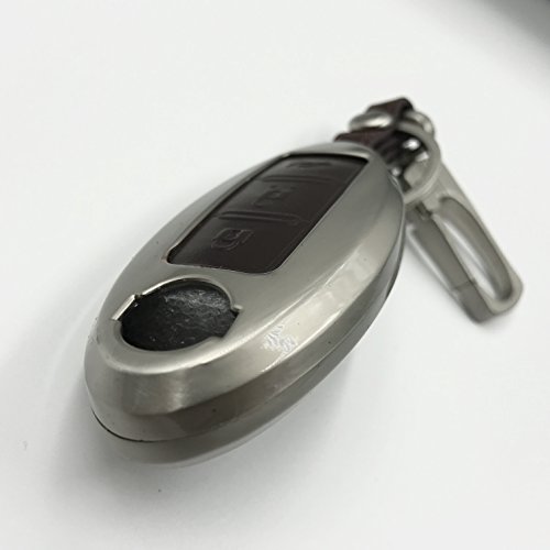 Accessorio di stile per auto Nissan, custodia per chiave elettronica intelligente e portachiavi pieghevole in lega di zinco e vera pelle con altoparlante