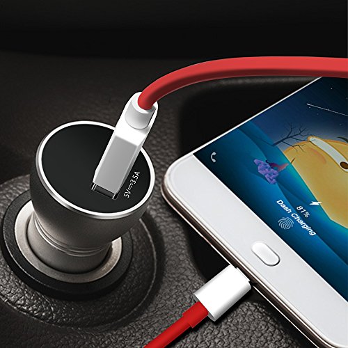 ACOCOBUY Dash Car charger 5 V 3.5 a, OnePlus Dash caricabatterie per OnePlus 5 Dash cavo accendisigari caricabatteria USB Mini alimentatore con cavo USB tipo C 1 m/1 m per OnePlus 3/3T/5
