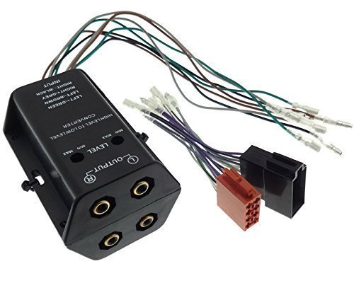 Adattatore/amplificatore a 4 canali, convertitore alto livello/basso livello ISO RCA, per auto