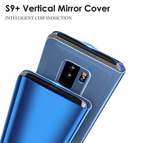 AddGuan Samsung Galaxy S9 Plus Flip Case,Specchio Smart Clear View Finestra e Design Della Staffa,Adatto per Samsung Galaxy S9 Plus Case (Porpora)