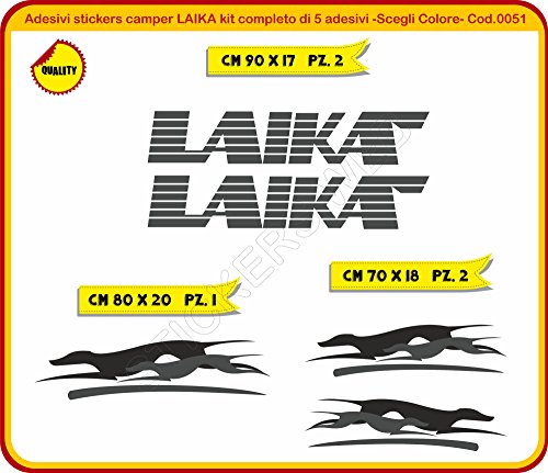 Adesivi stickers camper LAIKA kit completo adesivi -(è possibile personalizzare i colori)- caravan roulotte Cod.0051