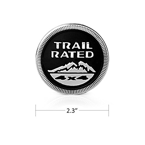 Adesivo 3D stemma emblema Logo Decorazione per auto, Tracolla in metallo Rated 4x4 Round Badge Mountain Posteriore laterale posteriore Tailgate Hatch Nero