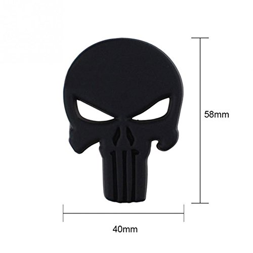 Adesivo 3D TESCHIO emblema Skull Punisher auto tuning car sticker metallo NERO