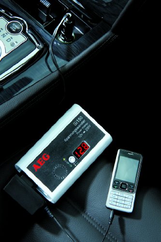 AEG 97110 Trasformatore di tensione da tasca, con display LCD, 150 Watt, presa USB, incluso cavo per la ricarica iPod, CE
