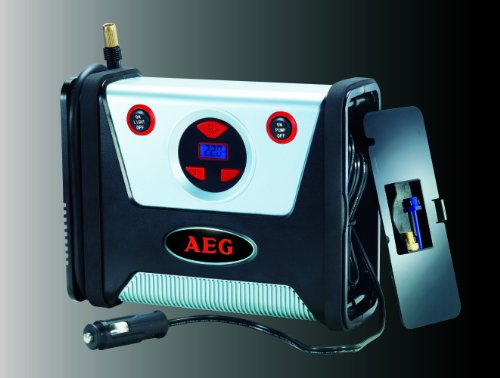 AEG 97136 Compressore KD 7.0 - con selezione digitale della pressione e funzione di spegnimento, illuminazione a LED, 12 Volt, max. 7 bar / 100 psi, incl. accessori