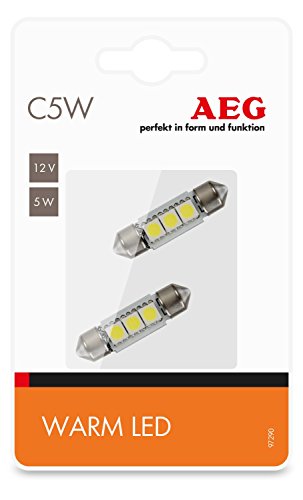 AEG Automotive 97290 LED ad alte prestazioni Warmwhite C5W, 12 V, set da 2