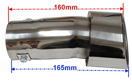 Aerzetix - Terminale di scarico in acciaio inox lucidato estetico per auto tuning.