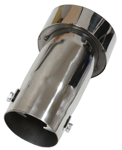 Aerzetix - Terminale di scarico in acciaio inox lucidato estetico per auto tuning.