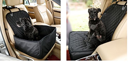 Agia Tex 2-in-1 Dog seggiolino auto 45 x 45 x 58 cm + cinghia di sicurezza/Up; auto coperta per cani con lati imbottiti per sedile passeggero Clean | impermeabile e durevole trasporto sicuro per cani/gatti