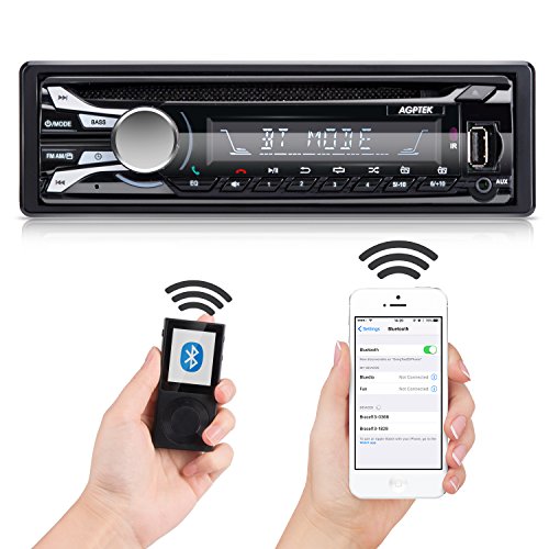AGPTEK Autoradio Bluetooth Car Stereo (AM/ FM/ CD /USB/ AUX/), Nero