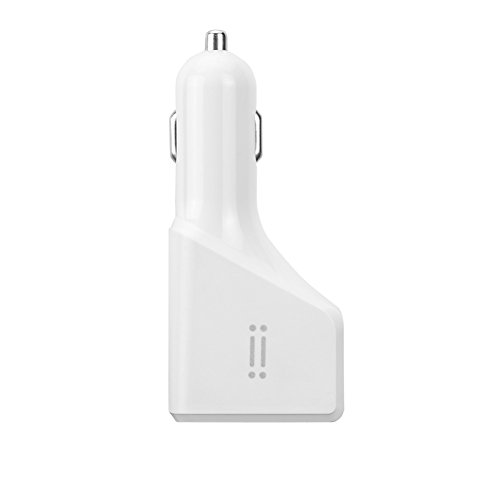 AIINO - Caricabatteria USB Per Auto Portatile I Ricarica Fino 4 Dispositivi Simultaneamente I Compatibile Con Smartphone, Tablet, Navigatori - Bianco