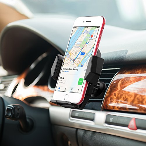 Air Vent Phone Mount, Mpow porta cellulare per auto universale auto supporto a 360 ° rotazione supporto per auto utilizzo a una mano un pulsante di rilascio per iPhone 7 7 Plus 6 5 LG Huawei Samsung Galaxy S8 e altri smartphone