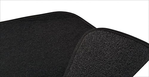 Akhan fum08 – Set di tappetini piano tappeto auto tappetino del piede nero tessile/pelle grigia