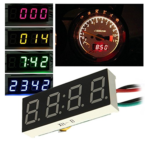 Alamor Dc 7-30V Digital Led Clock Per Auto Moto Camion Motore 24 Ore Tempo-Verde