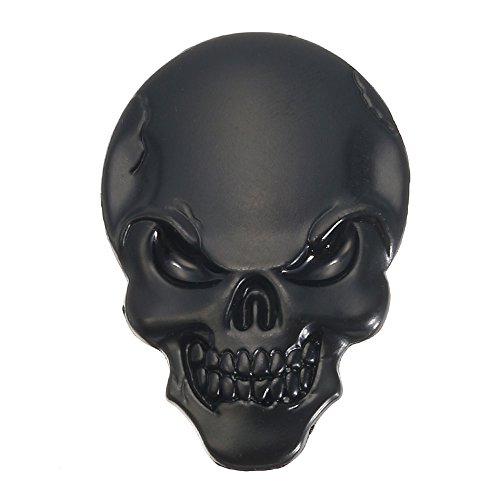 Alamor Demone Teschi Metallo 3D Adesivo Per Auto Skull Bone Emblem Badge Decal Sticker-Silver