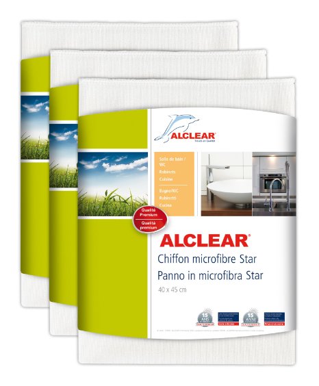 Alclear 950006 950006IF Star Panno Speciale in Microfibra, 40 x 45 cm, Bianco