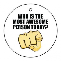 Ali Air Freshener - Profumatore per auto con scritta "Who is the most awesome person today"