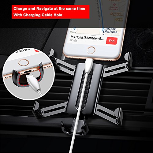 Alquar Car Phone Mount, the Super Easy One Touch Operate Smart Gravity Auto-Clamping Air Vent Phone Holder, Universal for iPhone X / 8 / 8 Plus / 7 / 7 Plus / 6 / 6s Plus, Samsung Galaxy, LG and more