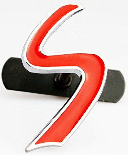 alta qualità metallo cromato rosso Cooper " S " SOLO ANTERIORE distintivo di griglia stemma 65x40mm