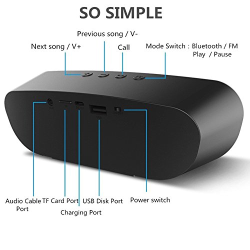 Altoparlante bluetooth 4.0, altoparlante potente impermeabile, altoparlante stereo senza fili portatile Ourdoor