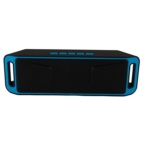 Altoparlante Bluetooth, Nbi-Altoparlante Wireless portatile, Bluetooth 4,0 TF, USB, Radio FM, microfono integrato, doppia cassa audio Subwoofer bassi, colore: blu