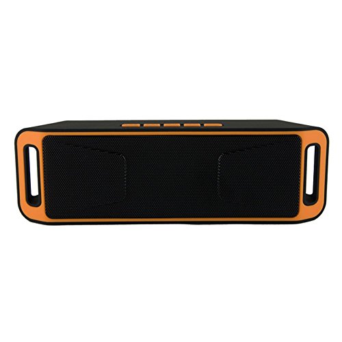 Altoparlanti senza fili, Nbi-Altoparlante Bluetooth 4,0 con Radio FM, microfono integrato, doppia cassa bassi Subwoofer-Lettore audio Bluetooth, colore: arancione