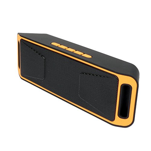 Altoparlanti senza fili, Nbi-Altoparlante Bluetooth 4,0 con Radio FM, microfono integrato, doppia cassa bassi Subwoofer-Lettore audio Bluetooth, colore: arancione