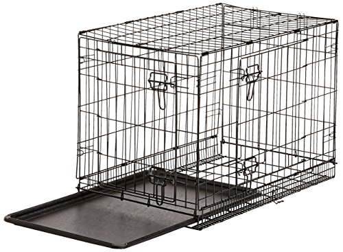 AmazonBasics - Gabbia per cani in metallo, pieghevole, con 2 sportelli, 76 cm