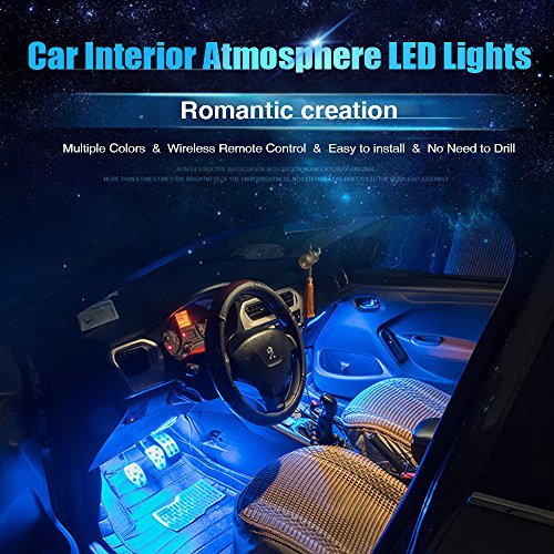 AMBOTHER 4 X 9LED auto rgb illuminazione interna interno luce atmosfera Strip lampade Multicolor APP Controller Bluetooth con musica telecomando e caricabatterie