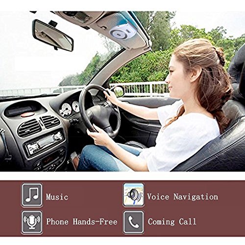 Andven Kit Vivavoce Bluetooth per Auto 4.1 con Controllo Vocale, ACCENSIONE AUTOMATICA da Sensore di Prossimità, Funziona con i GPS, Musica, Altoparlante per cellulari