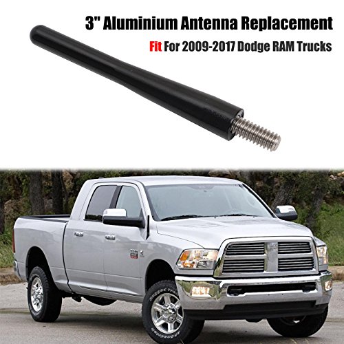 Antenna auto per RAM Trucks, Boxatdoor 7,6 cm/8.1 cm 6 mm AM FM antenna antenna auto larghezza capotasto in metallo nero per RAM Trucks 2009 - 2017