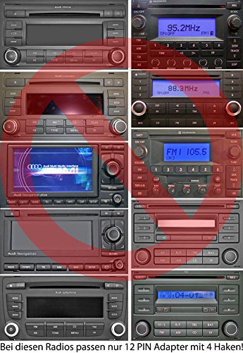 Anycar - Adattatore SD AUX MP3 compatibile con VW (R100, RCD-300, RNS-300/310, RNS MFD2 CD/DVD), Skoda (Audience, Beat, Cruise, Dance, Melody, Stream, Nexus, RCD300), Seat (Radio CD-1/2/3, PN-1/3, RNS-4, RCD300, SE250/350, SE359/360)