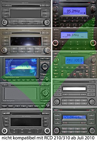 Anycar - Adattatore USB SD AUX MP3 per Volkswagen: Delta/Premium, R110, RCD200; Audi: Chorus 2+/3, Concert 2+/3, Symphony 2+/3, Navigation Plus 3, RNS-E, BNS 5.0; Skoda: Rhapsody