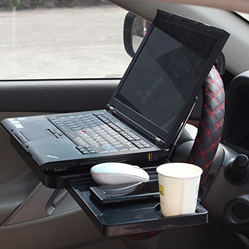 Anzer, supporto pieghevole da viaggio per notebook, supporto auto portatile, per mangiare, da applicare al volante dell