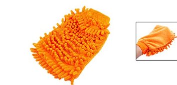 Arancio In Microfibra Elastica Auto Automatico Lavaggio Guanto Di Pulizia Guanti